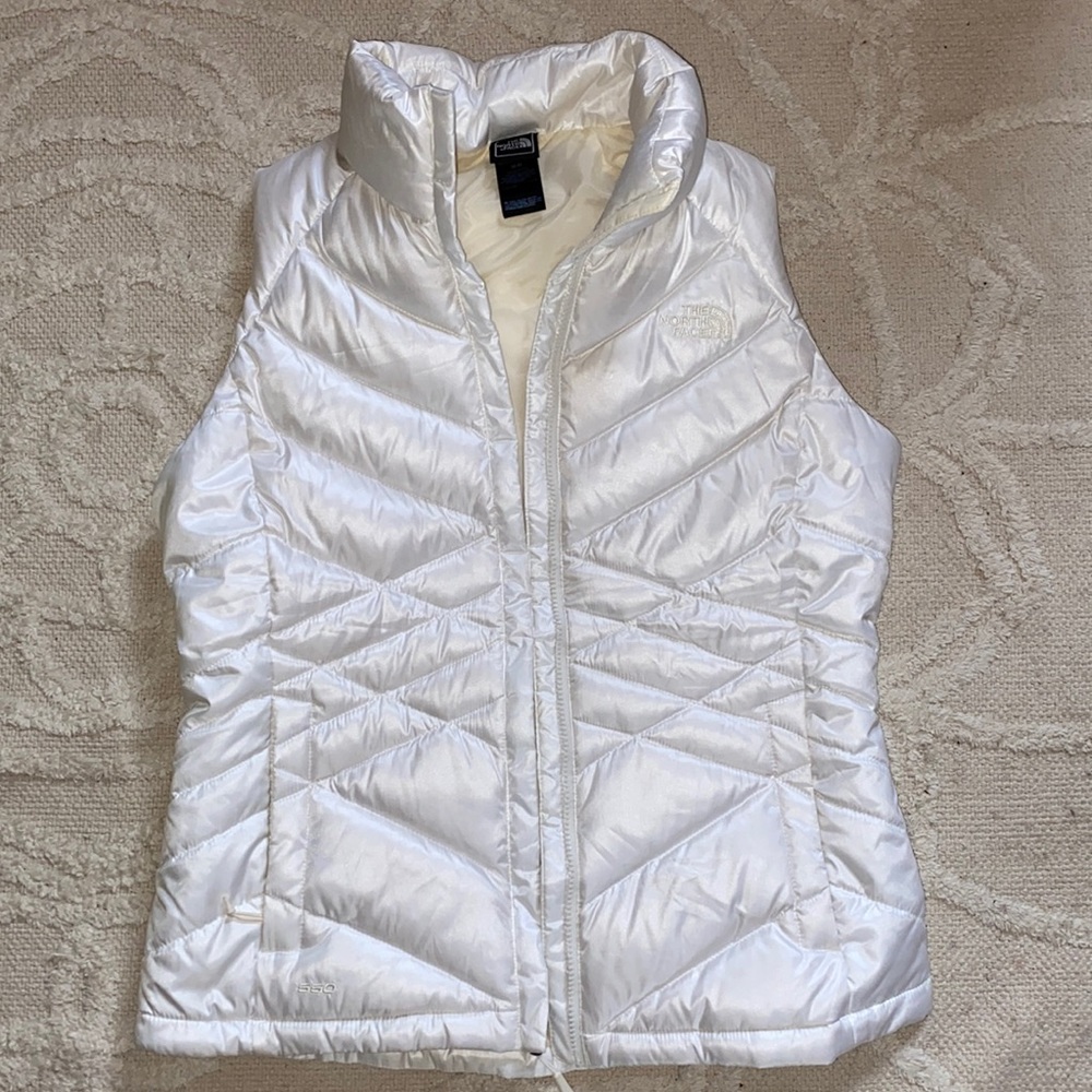 North Face White Puffer Vest